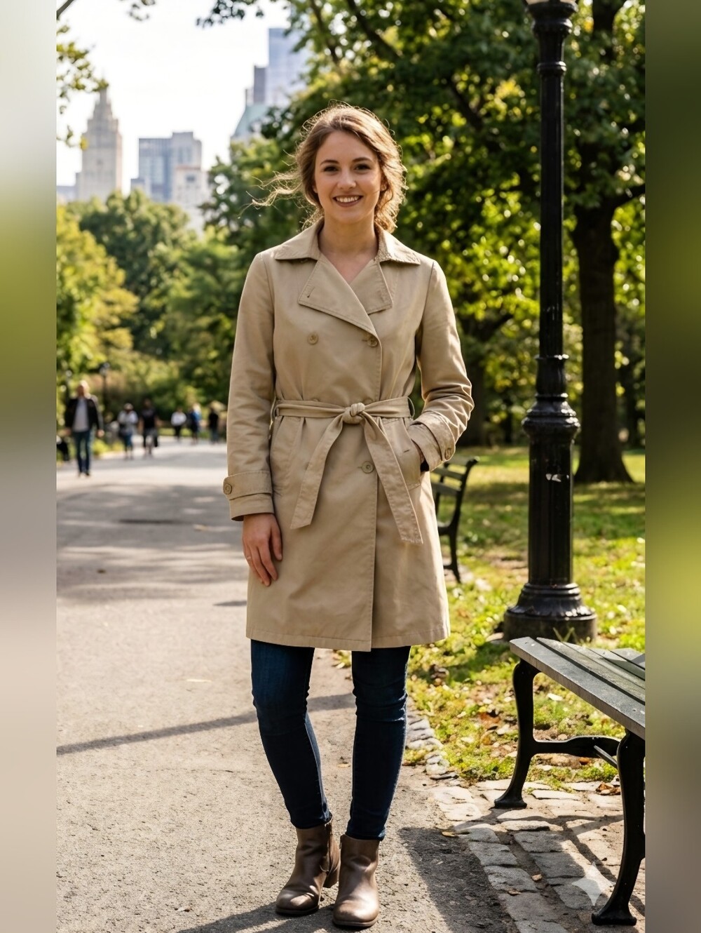 Gap 100% Cotton Women's Khaki Trench Coat Size Small
